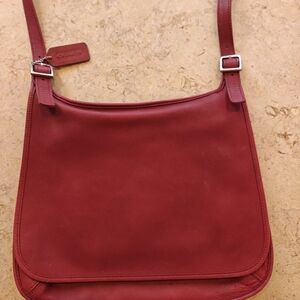 Coach Red Leather Shoulder Bag
